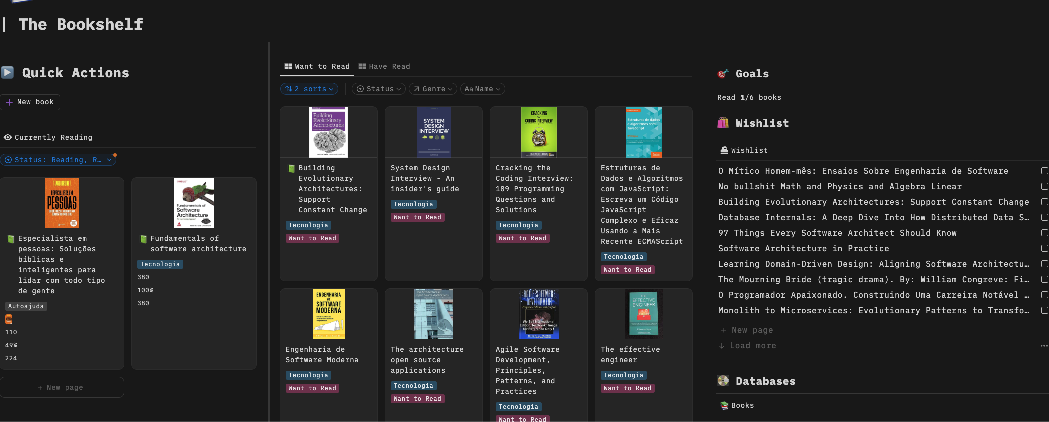 My Notion bookshelf